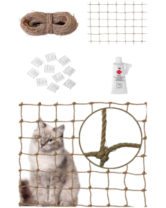 Package solution cat and bird protection net mesh 40mm balcony/balcony 3 X 2 m