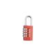 PADLOCK 28MM 4 COMBINATIONS-red