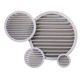 Round aluminum grille with insect net (multiple sizes)