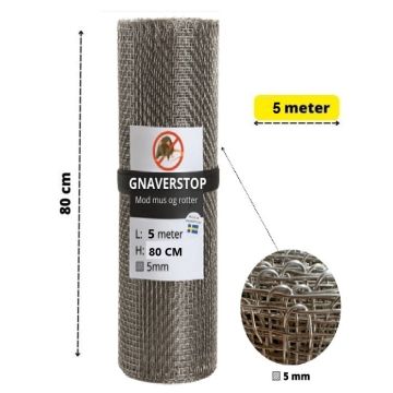 Rodent stop net in woven stainless steel (AISI304) L 5m x H 80cm
