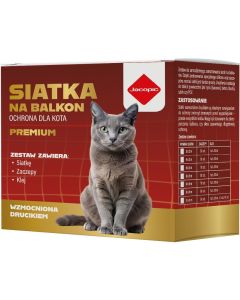 Komplettl&ouml;sung Katzen- und Vogelschutznetz, Maschenweite 40 mm, f&uuml;r Balkon/Balkon, 3 x 2 m