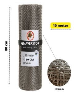 Jyrsij&auml;nsuojaverkko kudotusta ruostumattomasta teraksest&auml; (AISI304) P 10m x K 80cm