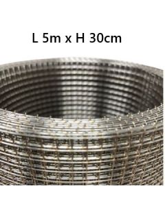 Gnaverstop-net i rustfrit st&aring;l 5 meter